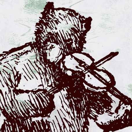 Illustration of a bear playing a violin