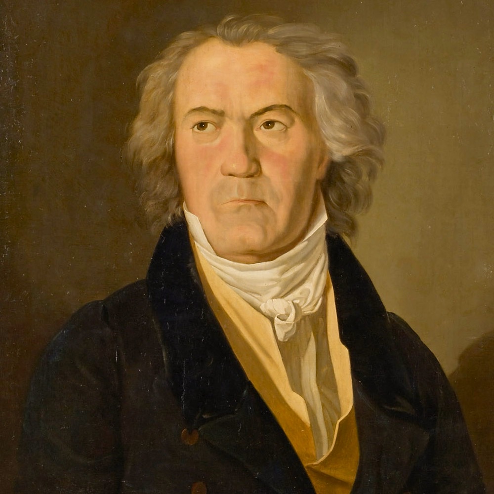 Portrait painting of Beethoven (age 52) by Ferdinand Georg Waldmüller (1823)