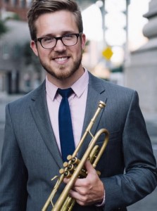 Portrait of trumpeter Brandon Ridenour