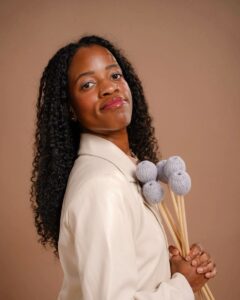 Portrait photograph of percussionist Britton-René Collins